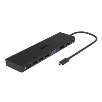 Port USB Type-C 1 x USB3.1, 2 x USB 3.0, 2 x USB 2.0, 1 xHDMI-DP-VGA,  Micro+SD Card Reader, 1 x Mini DP, 1 x RJ45, 1 x Audio-Microphone,  PD 100W -Black