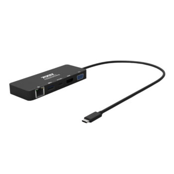 Port USB Type-C to 1 x RJ45, 1 x USB3.0 SS, 1 x Type-C 85W PD, 1 x HDMI2.0, 1 x VGA 30cm Cable Dock - Black