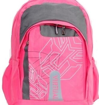 Macaroni Pink and Grey Scolaro Student Backpack