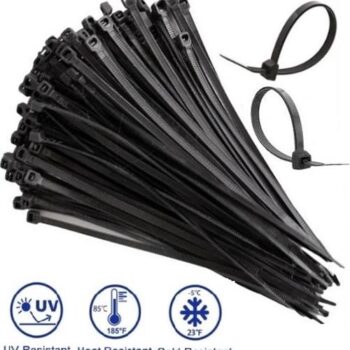 Noble 2.5 x 200mm Pack of 100 Black Nylon Cable Ties