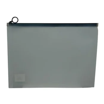 Brainware A4 Clear Carry Folder With Black Easy Slide Zip